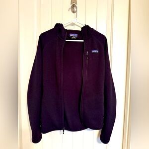 Black Patagonia Better Sweater Jacket with hood, men’s size small